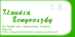 klaudia benyovszky business card